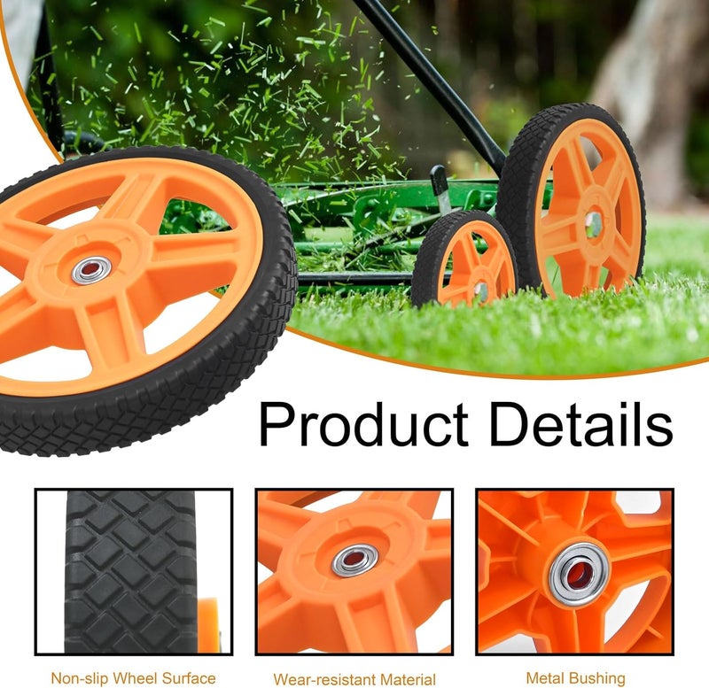 Antanker Lawn Mower Wheels, 7 inch Push Mower Plastic Wheels with Bolts & Nuts Fits Most Standard Lawn Mower Cart(2 Pack) - Image 2